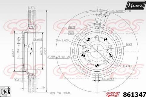 Maxtech 861347.0080 - Brake Disc autospares.lv