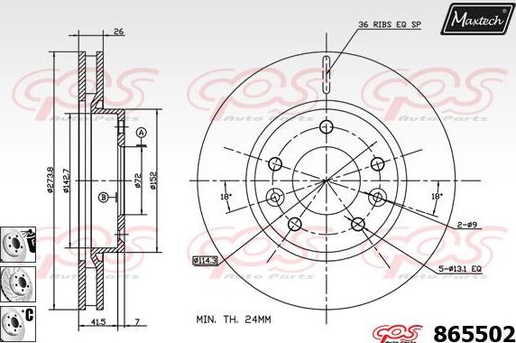 Maxtech 861347 - Brake Disc autospares.lv