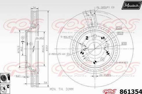 Maxtech 861354.6060 - Brake Disc autospares.lv