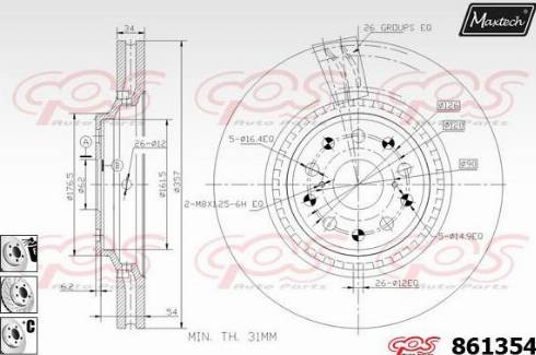 Maxtech 861354.6880 - Brake Disc autospares.lv