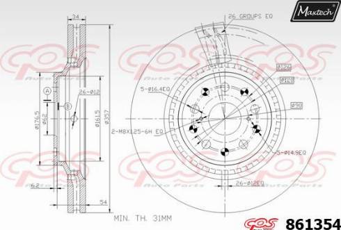 Maxtech 861354.0000 - Brake Disc autospares.lv