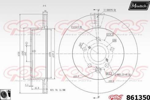 Maxtech 861350.0060 - Brake Disc autospares.lv