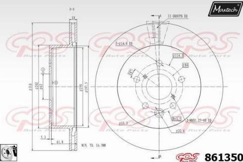 Maxtech 861350.0080 - Brake Disc autospares.lv