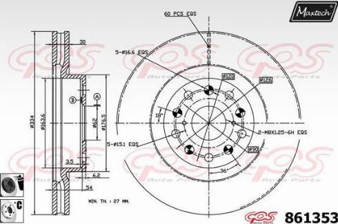 Maxtech 861353.6060 - Brake Disc autospares.lv