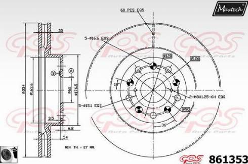 Maxtech 861353.0060 - Brake Disc autospares.lv