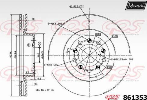 Maxtech 861353.0000 - Brake Disc autospares.lv