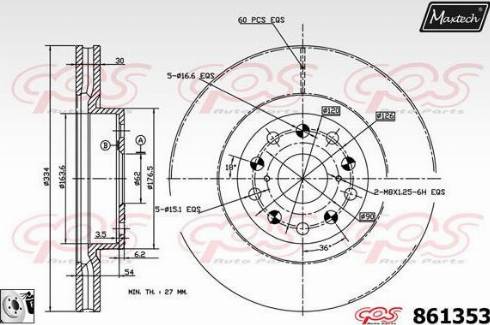 Maxtech 861353.0080 - Brake Disc autospares.lv