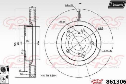 Maxtech 861306.6060 - Brake Disc autospares.lv