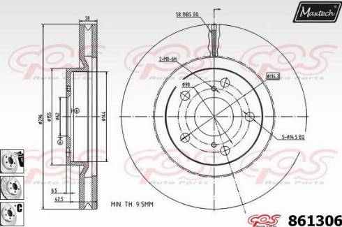 Maxtech 861306.6880 - Brake Disc autospares.lv