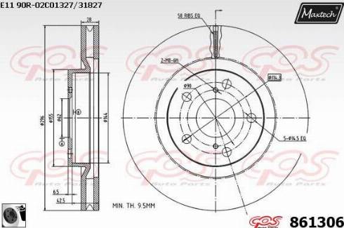 Maxtech 861306.0060 - Brake Disc autospares.lv