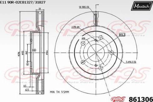 Maxtech 861306.0000 - Brake Disc autospares.lv