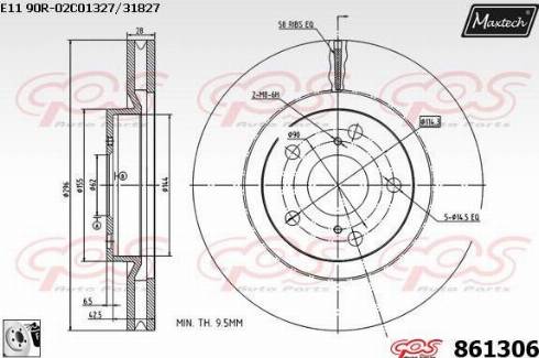 Maxtech 861306.0080 - Brake Disc autospares.lv