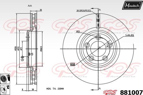 Maxtech 861306 - Brake Disc autospares.lv