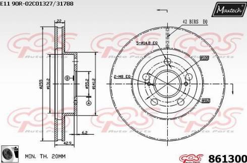 Maxtech 861300.0060 - Brake Disc autospares.lv