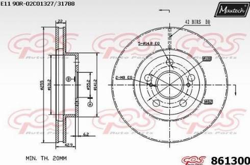 Maxtech 861300.0000 - Brake Disc autospares.lv