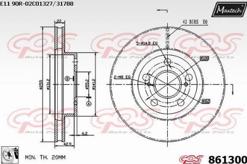 Maxtech 861300.0080 - Brake Disc autospares.lv