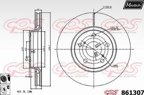 Maxtech 861307.6060 - Brake Disc autospares.lv