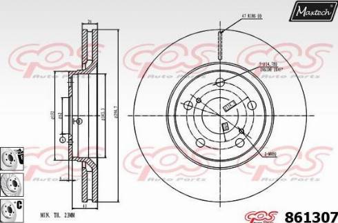 Maxtech 861307.6880 - Brake Disc autospares.lv