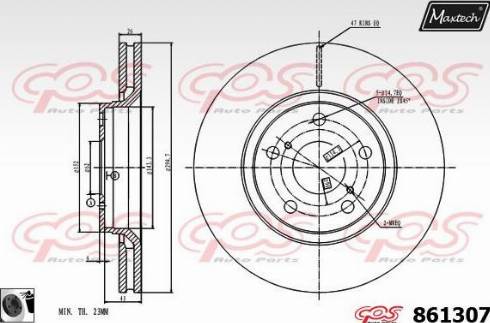 Maxtech 861307.0060 - Brake Disc autospares.lv