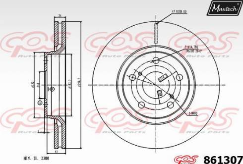 Maxtech 861307.0000 - Brake Disc autospares.lv