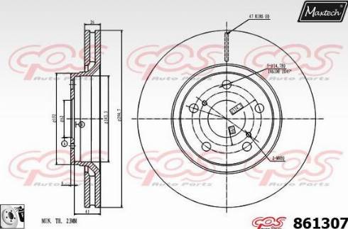 Maxtech 861307.0080 - Brake Disc autospares.lv