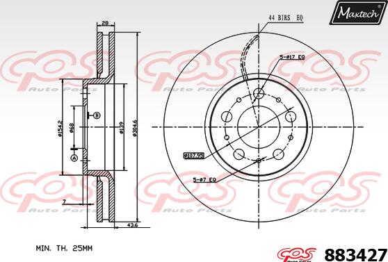 Maxtech 861307 - Brake Disc autospares.lv