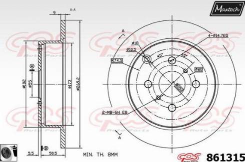 Maxtech 861315.0060 - Brake Disc autospares.lv