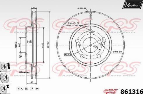 Maxtech 861316.6980 - Brake Disc autospares.lv