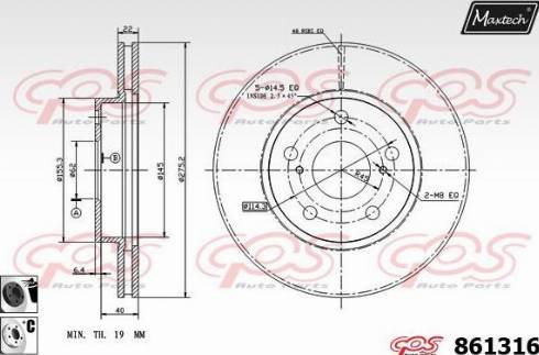 Maxtech 861316.6060 - Brake Disc autospares.lv