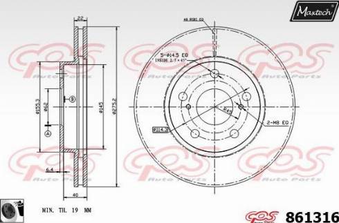 Maxtech 861316.0060 - Brake Disc autospares.lv