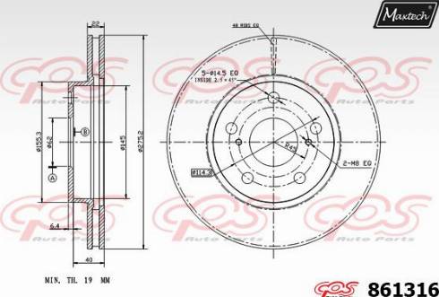 Maxtech 861316.0000 - Brake Disc autospares.lv