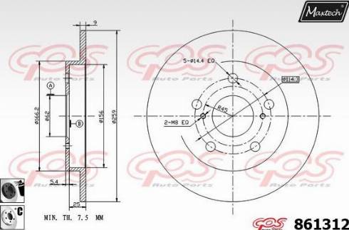 Maxtech 861312.6060 - Brake Disc autospares.lv