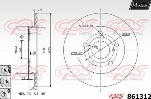 Maxtech 861312.6880 - Brake Disc autospares.lv