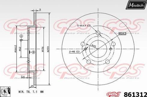 Maxtech 861312.0080 - Brake Disc autospares.lv