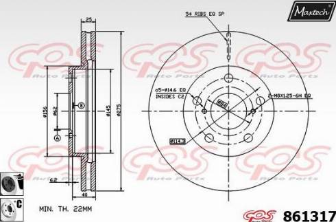 Maxtech 861317.6060 - Brake Disc autospares.lv