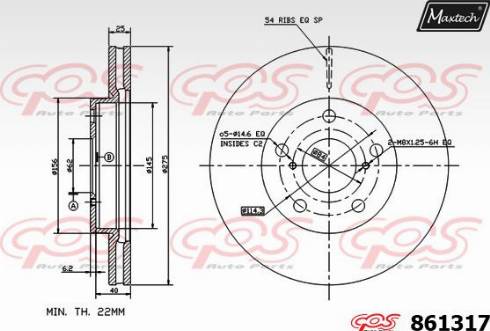 Maxtech 861317.0000 - Brake Disc autospares.lv