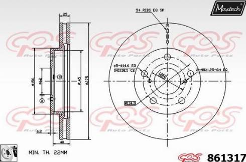 Maxtech 861317.0080 - Brake Disc autospares.lv