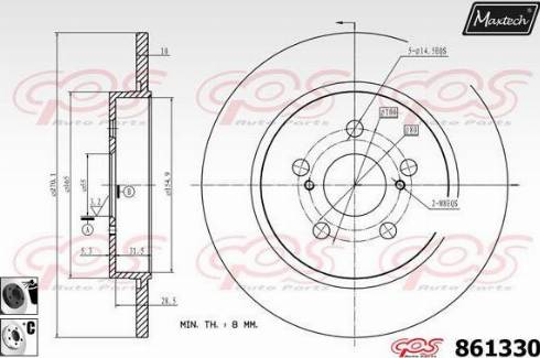 Maxtech 861330.6060 - Brake Disc autospares.lv