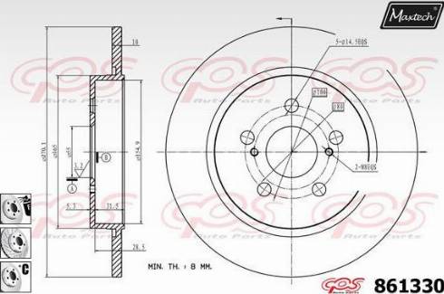 Maxtech 861330.6880 - Brake Disc autospares.lv