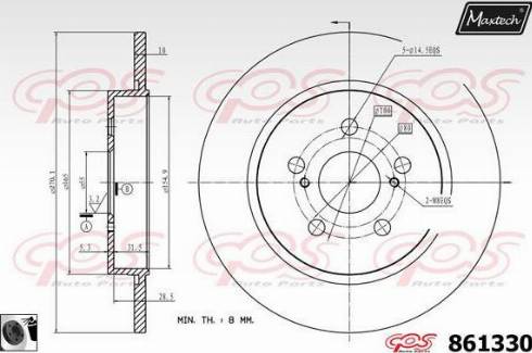 Maxtech 861330.0060 - Brake Disc autospares.lv