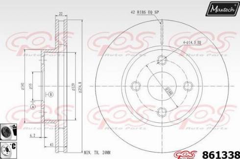 Maxtech 861338.6060 - Brake Disc autospares.lv