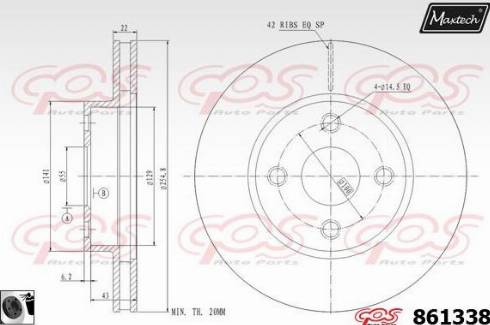 Maxtech 861338.0060 - Brake Disc autospares.lv