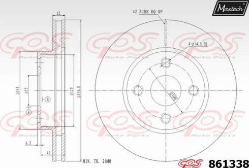 Maxtech 861338.0000 - Brake Disc autospares.lv