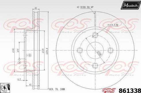 Maxtech 861338.0080 - Brake Disc autospares.lv