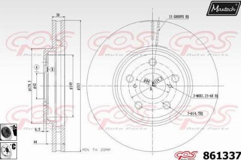 Maxtech 861337.6060 - Brake Disc autospares.lv