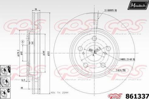 Maxtech 861337.6880 - Brake Disc autospares.lv