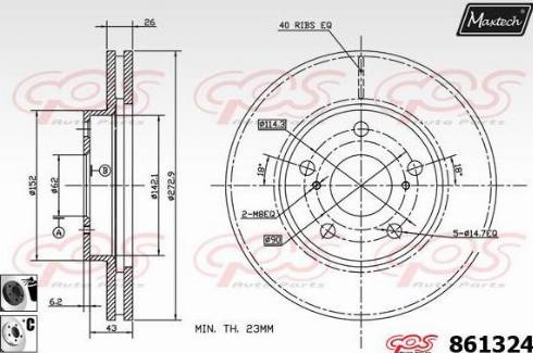 Maxtech 861324.6060 - Brake Disc autospares.lv