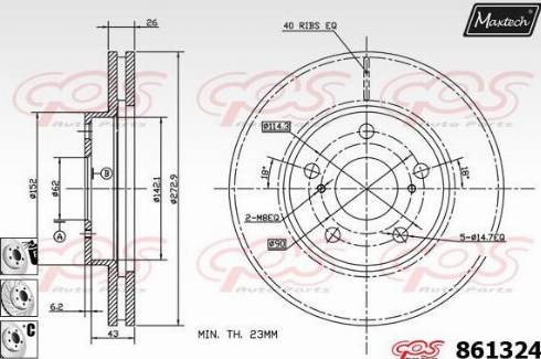 Maxtech 861324.6880 - Brake Disc autospares.lv