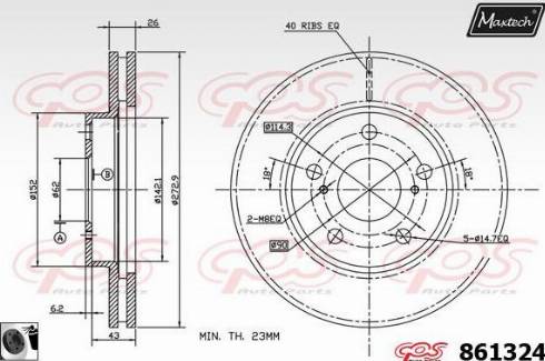 Maxtech 861324.0060 - Brake Disc autospares.lv