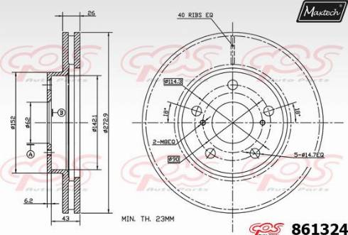 Maxtech 861324.0000 - Brake Disc autospares.lv